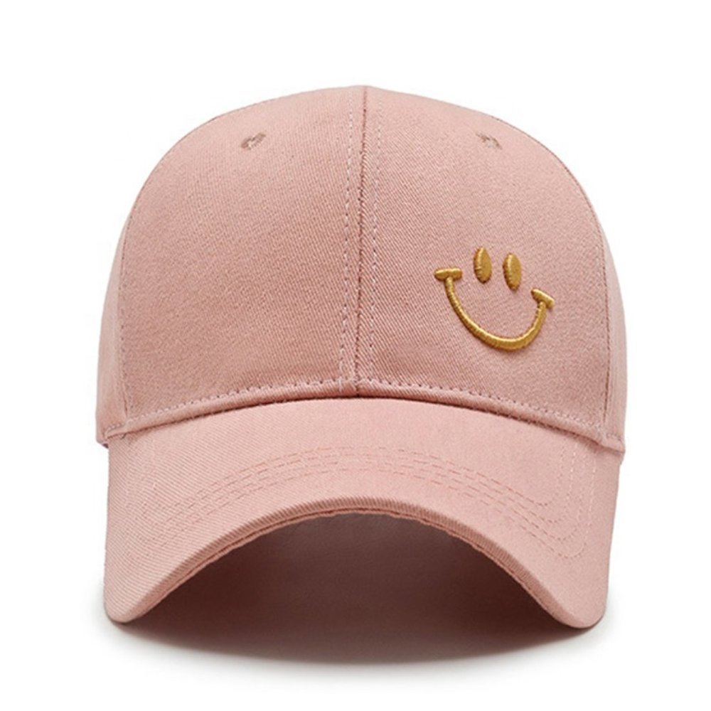 Smiley Face Baseball Cap/Hat Low Profile, Happy Good Vibes,‎ Pink